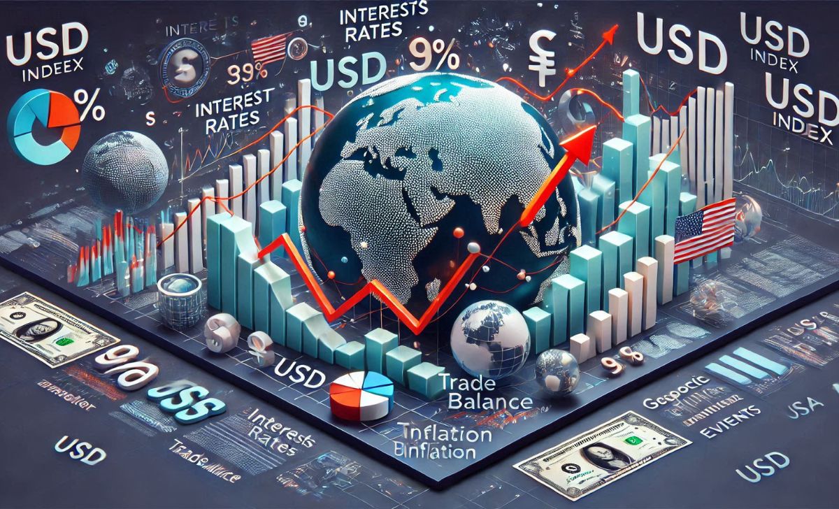 Factors affecting the USD Index include US economic data, interest rates, and global events