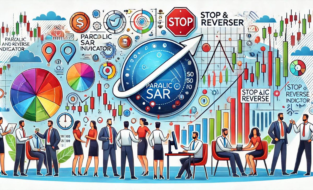 The Parabolic SAR signals price reversals with dots above or below the price