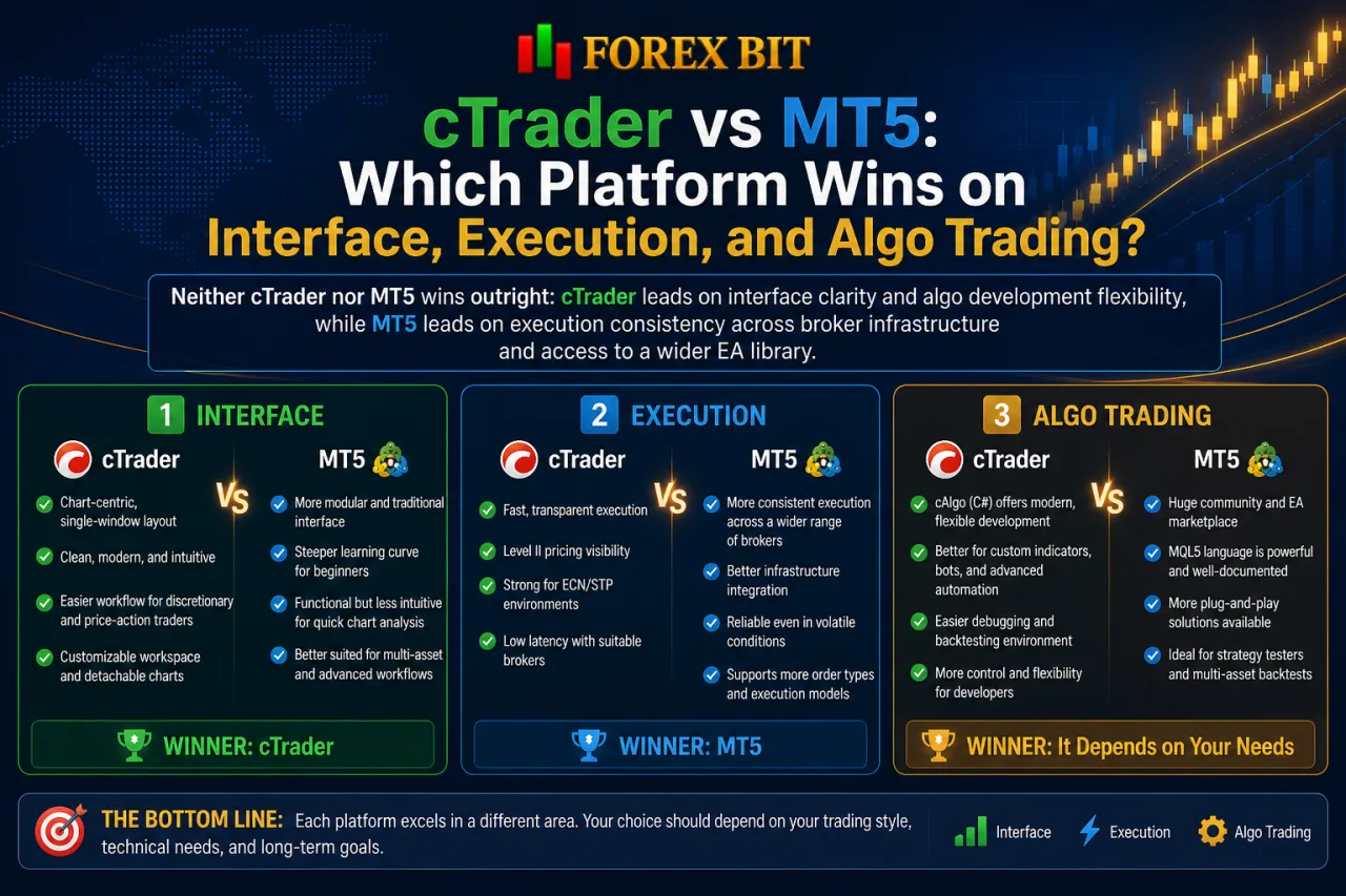cTrader vs MT5: Which Platform Wins on Interface, Execution, and Algo Trading cTrader vs MT5: Which Platform Wins on Interface, Execution, and Algo Trading