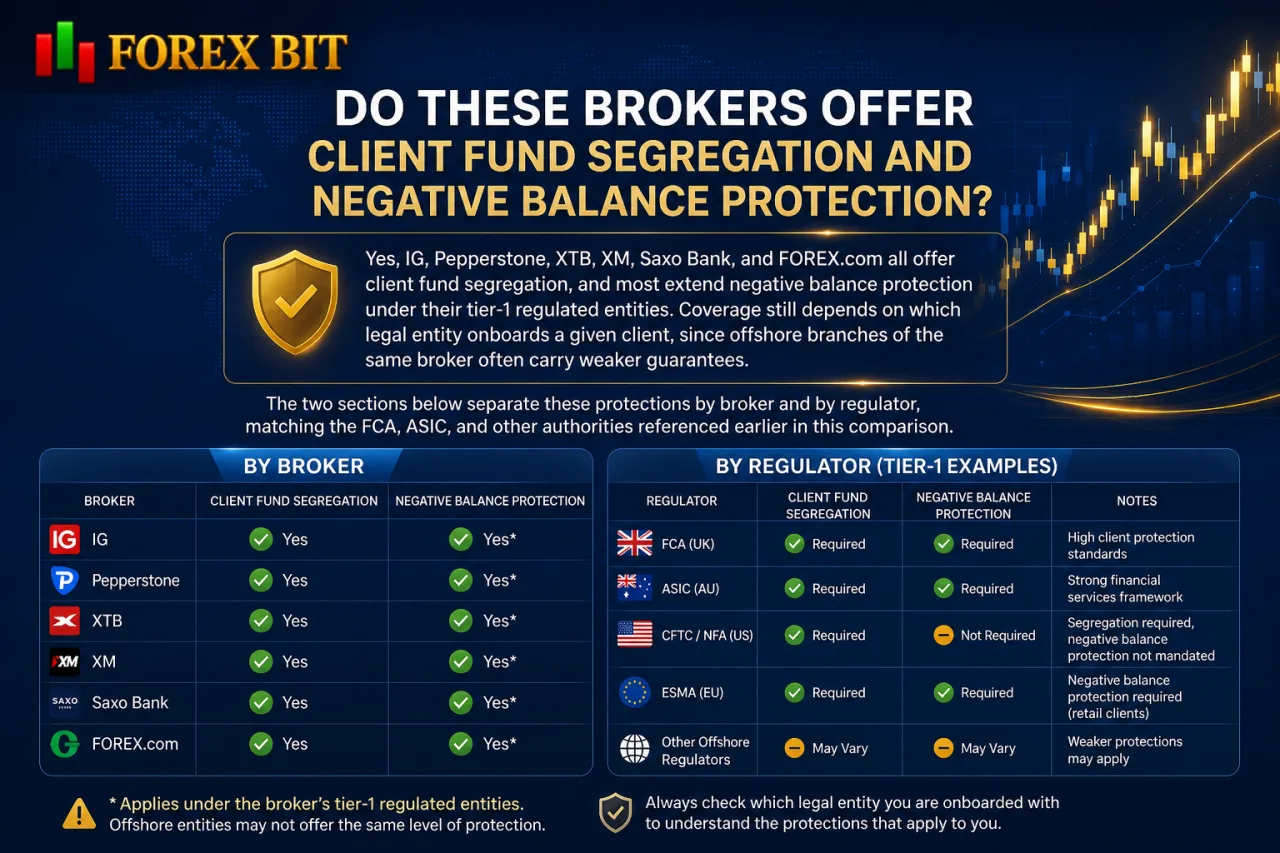 Do These Brokers Offer Client Fund Segregation and Negative Balance Protection Do These Brokers Offer Client Fund Segregation and Negative Balance Protection