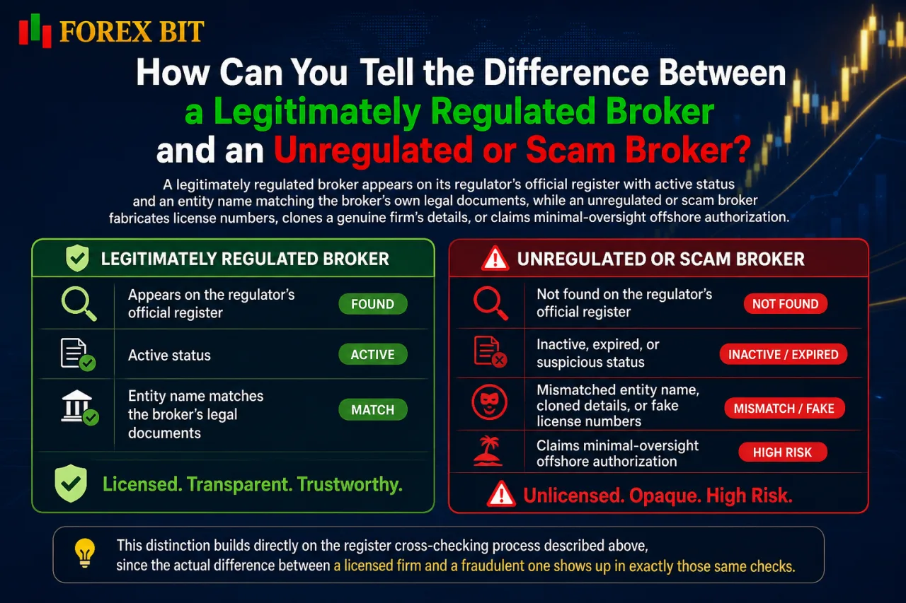 How Can You Tell the Difference Between a Legitimately Regulated Broker and an Unregulated or Scam Broker