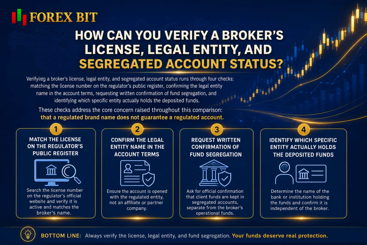 How Can You Verify a Broker's License, Legal Entity, and Segregated Account Status How Can You Verify a Broker's License, Legal Entity, and Segregated Account Status