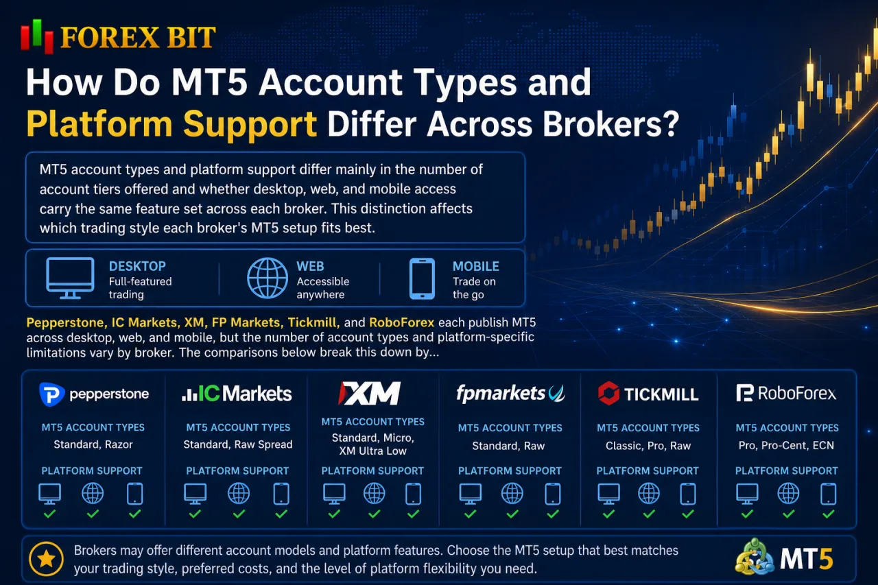 How Do MT5 Account Types and Platform Support Differ Across Brokers