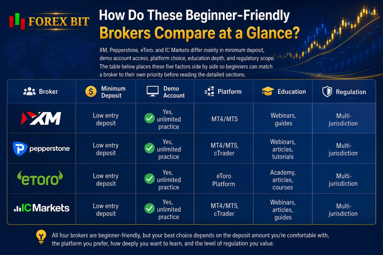How Do These Beginner-Friendly Brokers Compare at a Glance