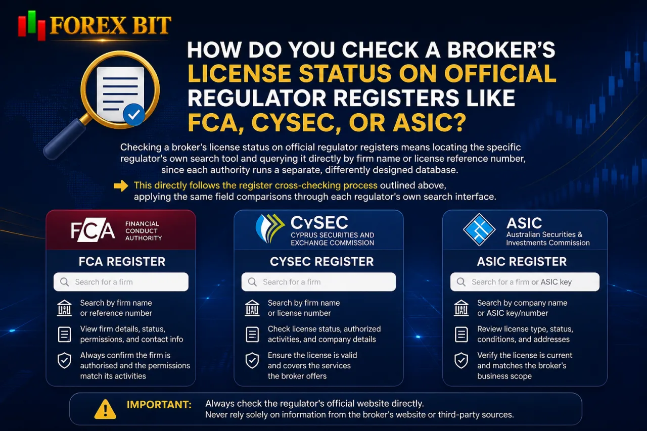 How Do You Check a Broker's License Status on Official Regulator Registers Like FCA, CySEC, or ASIC
