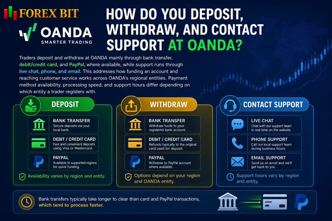 How Do You Deposit, Withdraw, and Contact Support at OANDA