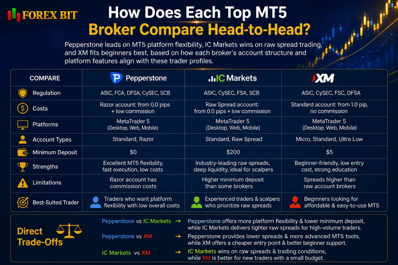 How Does Each Top MT5 Broker Compare Head-to-Head