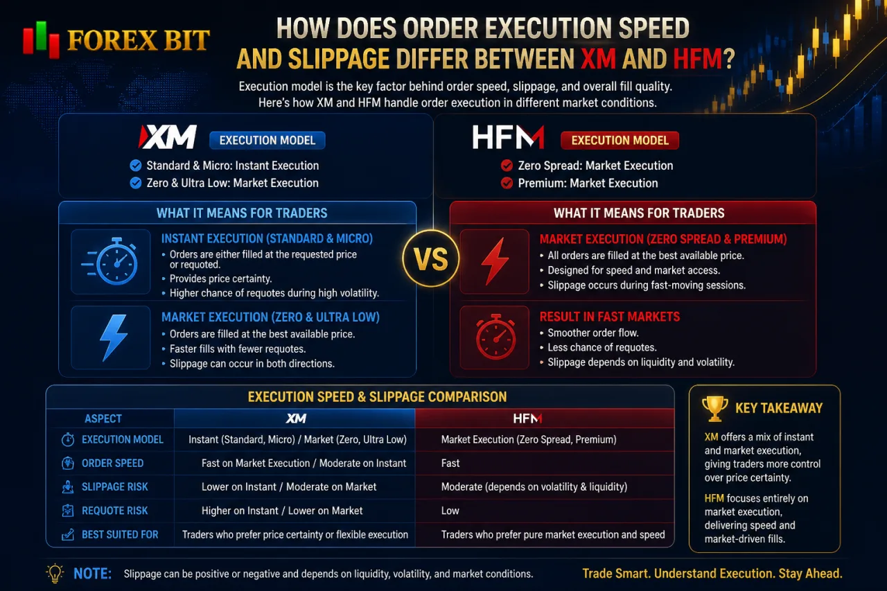 How Does Order Execution Speed and Slippage Differ Between XM and HFM