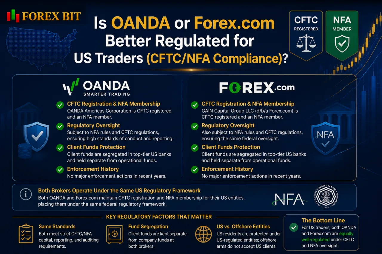Is OANDA or Forex.com Better Regulated for US Traders (CFTC/NFA Compliance)