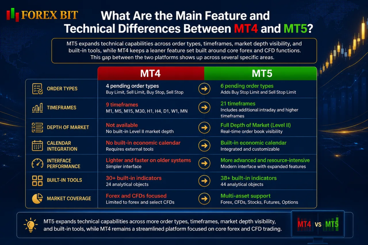 What Are the Main Feature and Technical Differences Between MT4 and MT5 What Are the Main Feature and Technical Differences Between MT4 and MT5