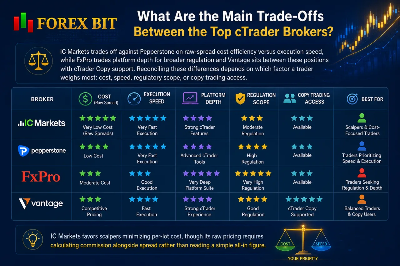 What Are the Main Trade-Offs Between the Top cTrader Brokers