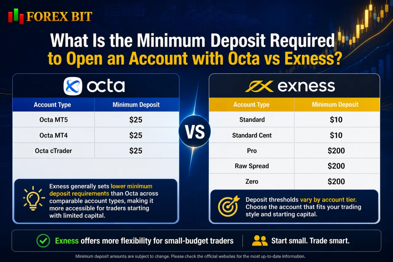 What Is the Minimum Deposit Required to Open an Account with Octa vs Exness What Is the Minimum Deposit Required to Open an Account with Octa vs Exness