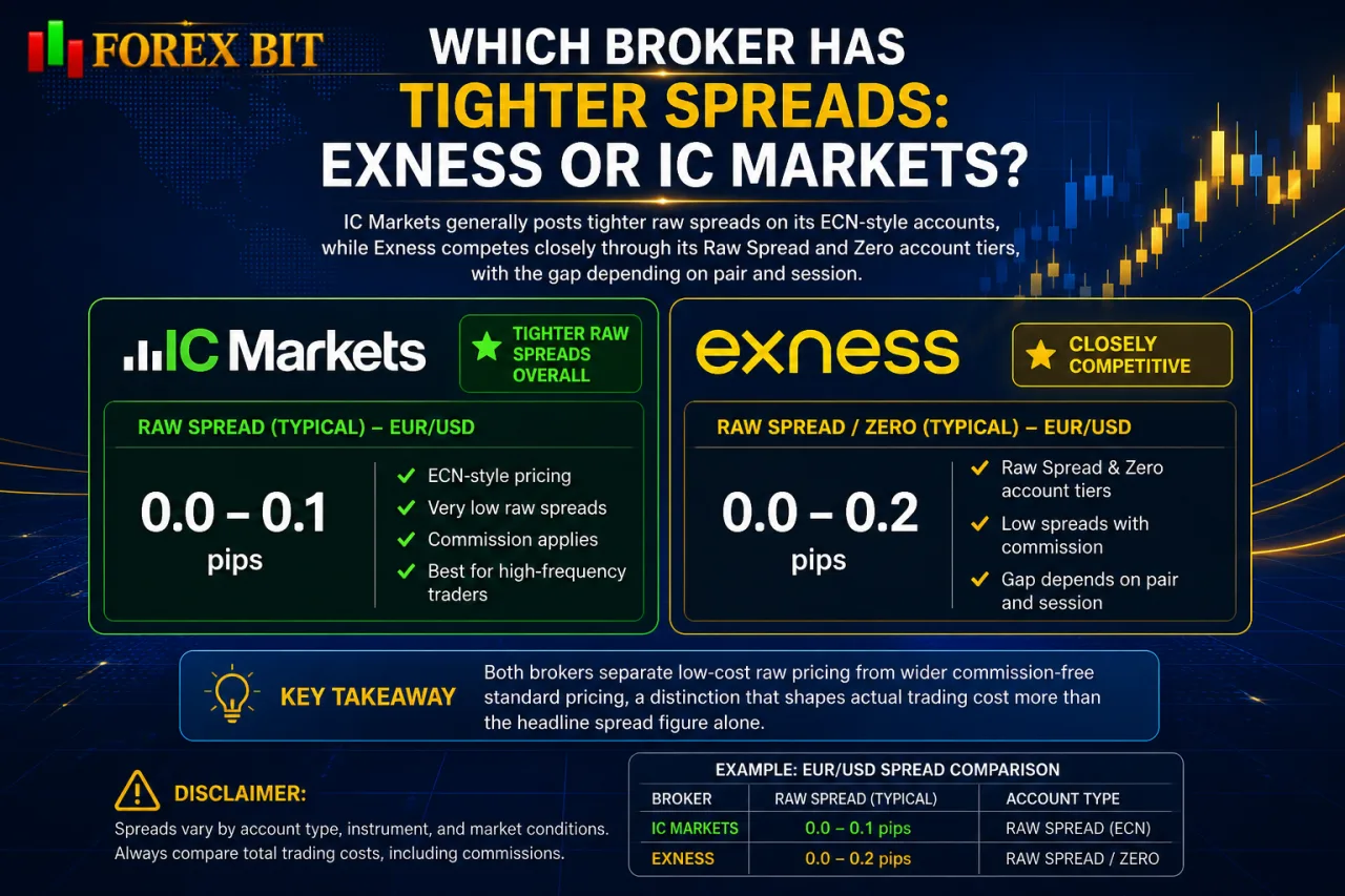 Which Broker Has Tighter Spreads: Exness or IC Markets