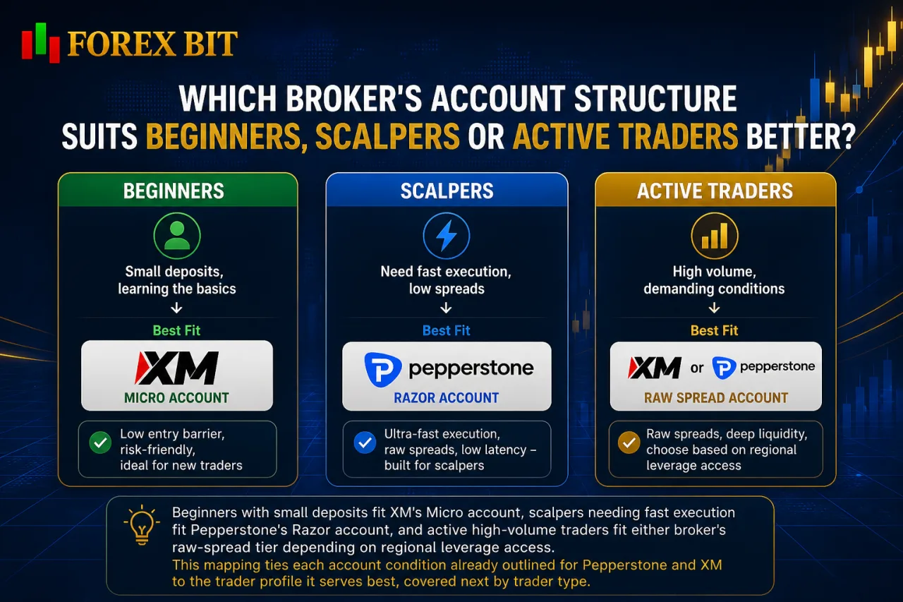 Which Broker's Account Structure Suits Beginners, Scalpers or Active Traders Better Which Broker's Account Structure Suits Beginners, Scalpers or Active Traders Better