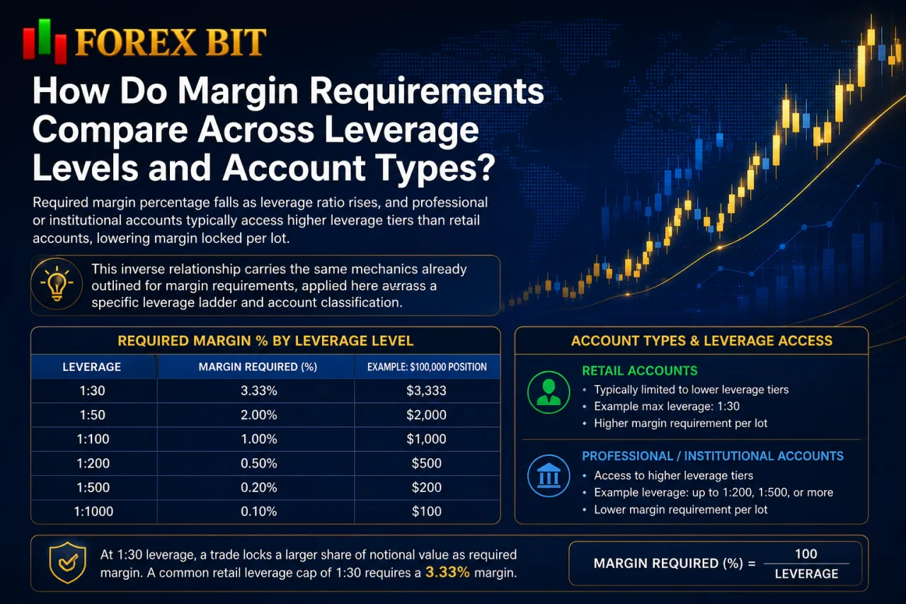 How Do Margin Requirements Compare Across Leverage Levels and Account Types