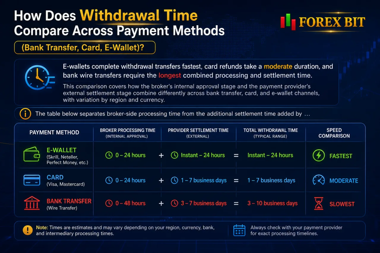 How Does Withdrawal Time Compare Across Payment Methods (Bank Transfer, Card, E-Wallet) How Does Withdrawal Time Compare Across Payment Methods (Bank Transfer, Card, E-Wallet)