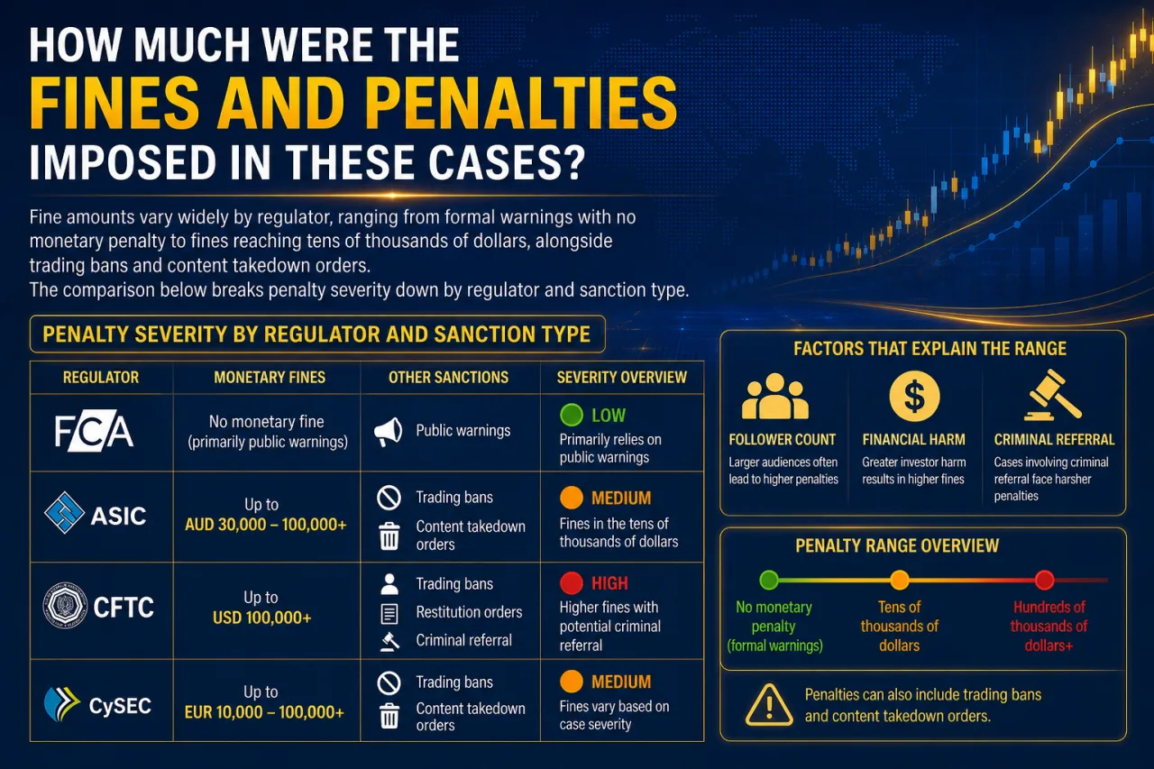 How Much Were the Fines and Penalties Imposed in These Cases
