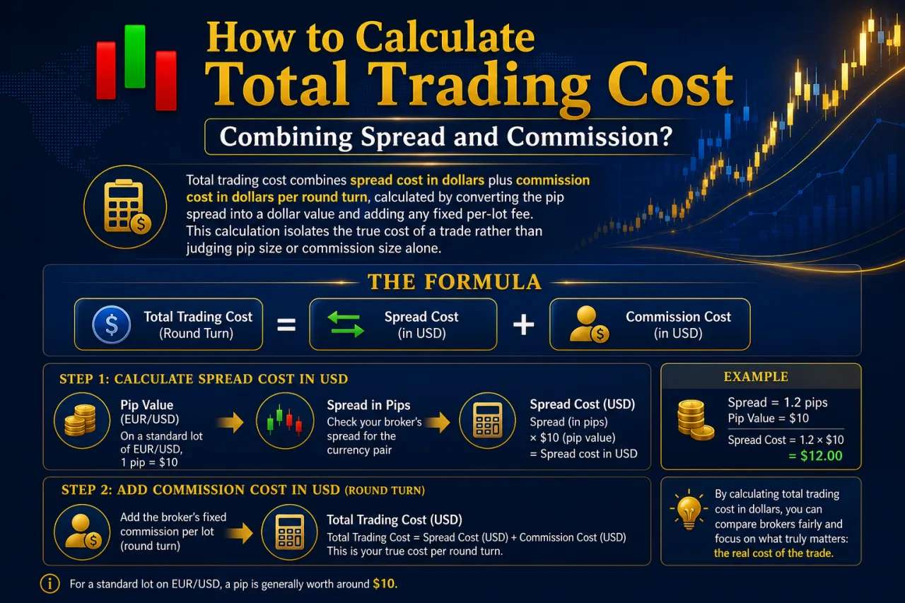How to Calculate Total Trading Cost Combining Spread and Commission How to Calculate Total Trading Cost Combining Spread and Commission