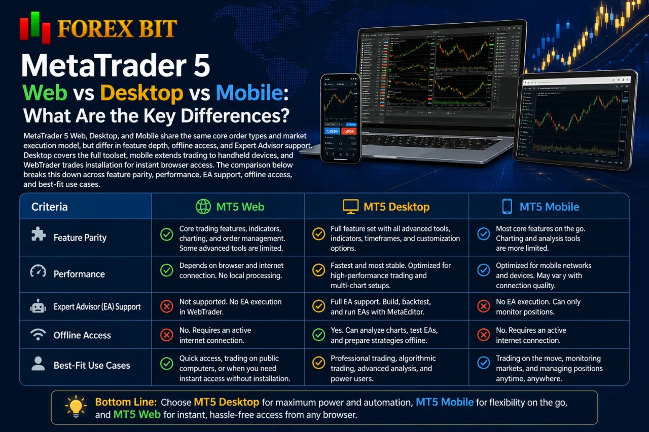 MetaTrader 5 Web vs Desktop vs Mobile: What Are the Key Differences MetaTrader 5 Web vs Desktop vs Mobile: What Are the Key Differences