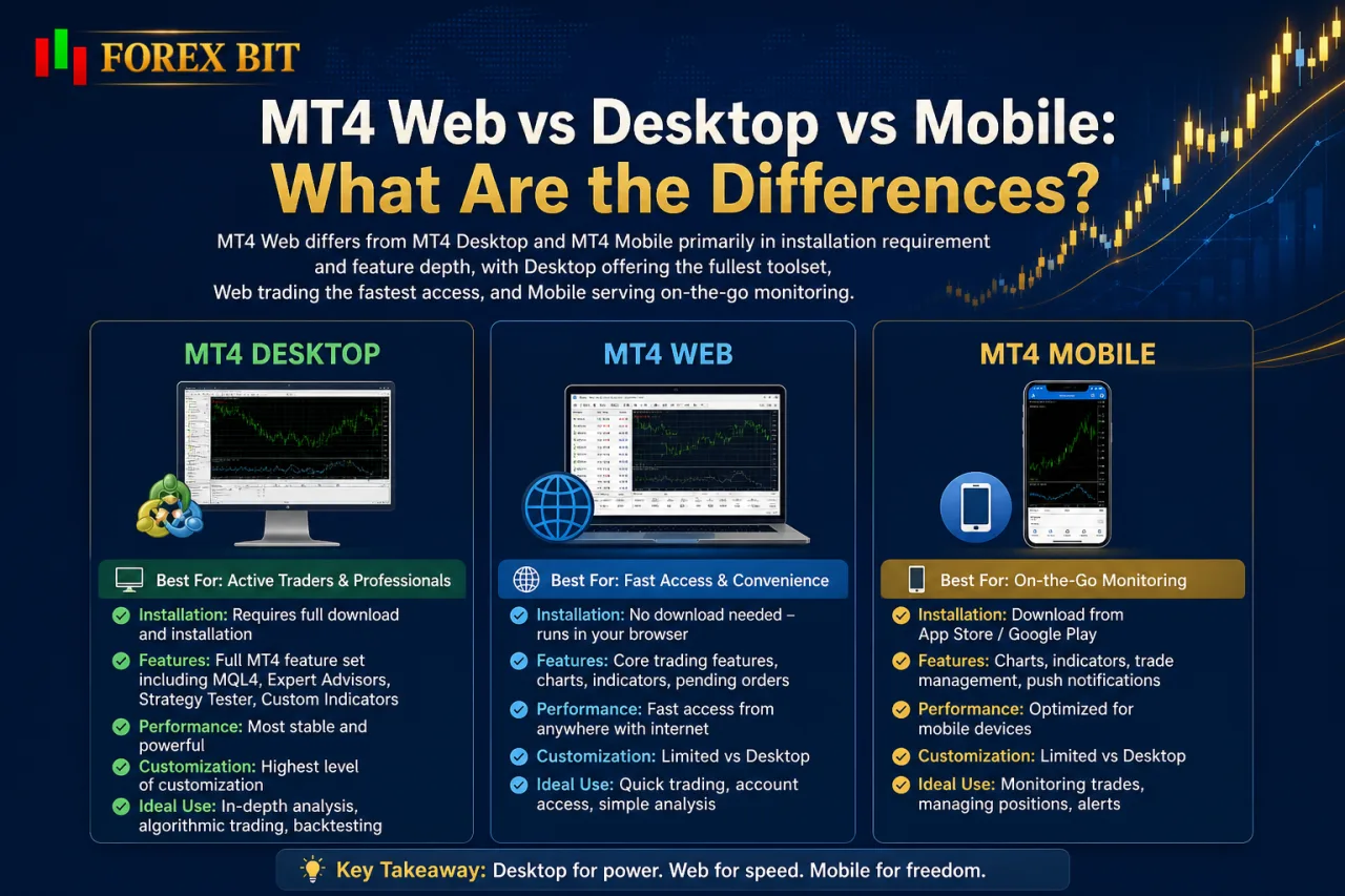 MT4 Web vs Desktop vs Mobile: What Are the Differences MT4 Web vs Desktop vs Mobile: What Are the Differences