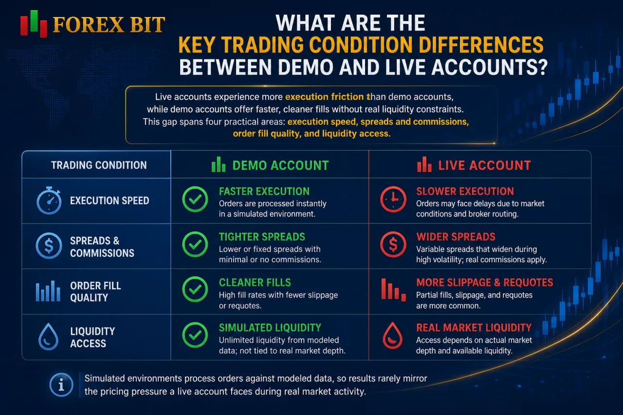What Are the Key Trading Condition Differences Between Demo and Live Accounts