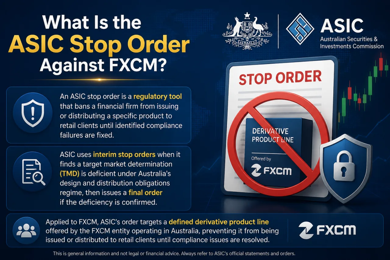 What Is the ASIC Stop Order Against FXCM