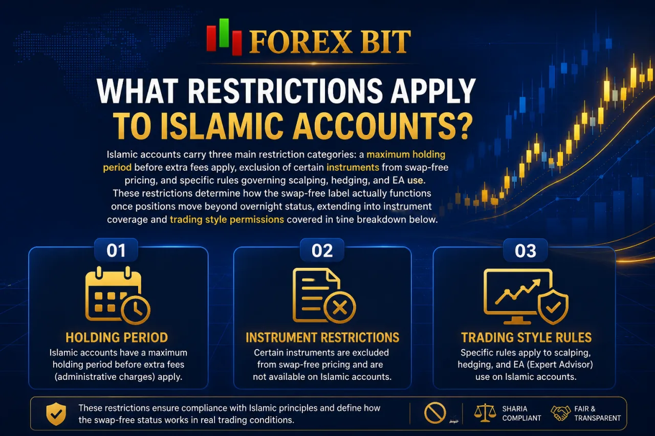 What Restrictions Apply to Islamic Accounts Regarding Instruments, Holding Period, and Trading Style