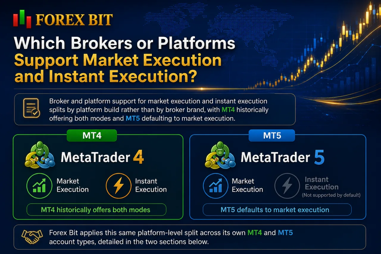 Which Brokers or Platforms Support Market Execution and Instant Execution